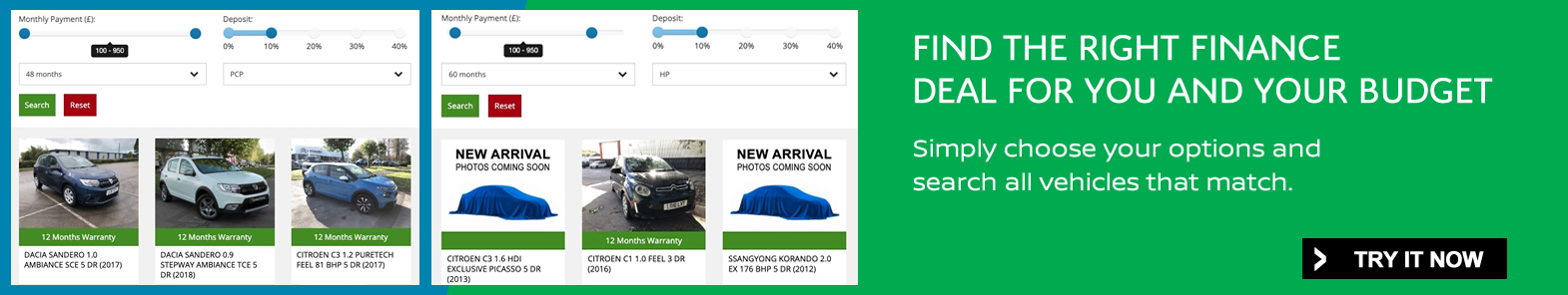 Search for a vehicle based on your finance budget