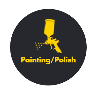 Our repair process - painting polish
